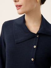 Load image into Gallery viewer, Wool Asymmetric Lapel Fruit Button Decor Top YSABEL
