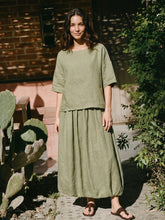 Load image into Gallery viewer, 100% Linen Drop Shoulder Shirred Back High-Low Hem Top LINDSEY
