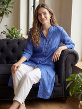 Load image into Gallery viewer, 100% Linen Hand Button Long Top DILLON
