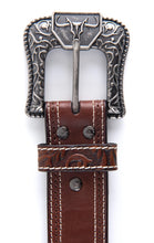 Load image into Gallery viewer, Mens Genuine Leather 3D Embossed Belt - Brown
