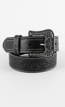 Load image into Gallery viewer, Mens Genuine Leather Aztec 3D Embossed Belt - Black
