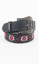 Load image into Gallery viewer, Mens Genuine Leather Aztec Embroidery Belt - Black
