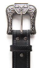 Load image into Gallery viewer, Mens Genuine Leather Aztec Embroidery Belt - Black
