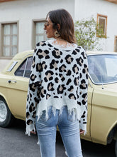 Load image into Gallery viewer, Leopard Print V-Neck Fringe Cropped Sweater | NCS

