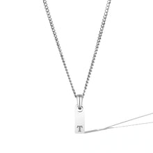 Load image into Gallery viewer, Initial Tag Necklace - Silver
