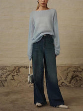 Load image into Gallery viewer, Lightweight Mohair Sheer Long-Sleeve Loose Knit Sweater | NCS
