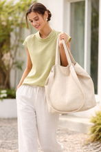 Load image into Gallery viewer, Lightweight Ramie Canvas Large Tote Bag
