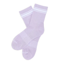 Load image into Gallery viewer, Lilac/White Quarter Crew Women's Socks
