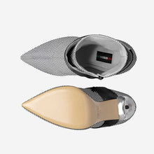 Load image into Gallery viewer, Limited Edition Vegan Stiletto Boots BYMANYC® New York Futurista Onyx
