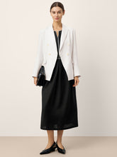 Load image into Gallery viewer, Linen-Lyocell Contrast Trim Gathered Maxi Dress NYX

