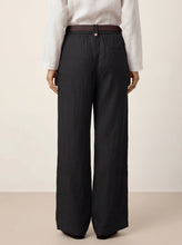 Load image into Gallery viewer, Linen-Lyocell Pleated Wide Leg Trousers with Back Elastic &amp; Button Detail AISLING
