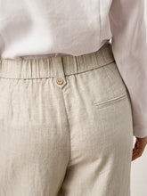 Load image into Gallery viewer, Linen-Lyocell Pleated Wide Leg Trousers with Back Elastic &amp; Button Detail AISLING
