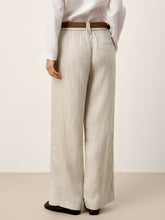 Load image into Gallery viewer, Linen-Lyocell Pleated Wide Leg Trousers with Back Elastic &amp; Button Detail AISLING
