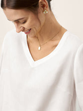 Load image into Gallery viewer, Linen-Lyocell V-Neck Button Detail Overtop ODETTE

