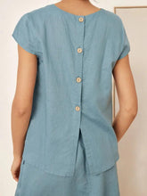 Load image into Gallery viewer, Linen Blend Cap Sleeve Top And Pencil Skirt Set VEDA
