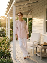 Load image into Gallery viewer, Linen Checked Long-Sleeved Top CAROLINE
