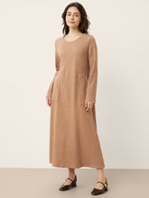 Load image into Gallery viewer, Linen Cotton Colorblock Trim Pocket Maxi Dress CLEMENTINE
