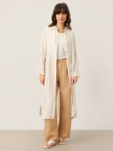Load image into Gallery viewer, Linen Striped Tab-Sleeve Bohemia Shirt Dress BLYTHE
