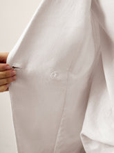 Load image into Gallery viewer, Linen Peak Lapel Crossover Blazer IRIS
