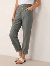 Load image into Gallery viewer, Linen Simple Button Fly Trousers HEIDI
