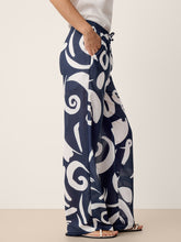 Load image into Gallery viewer, Linen Abstract-Print Straight-Leg Pants ORLA
