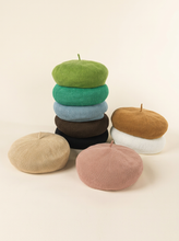 Load image into Gallery viewer, Linen Knit Beret Hat for Women Lightweight Breathable Summer Artist Cap
