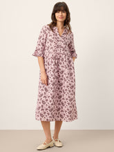 Load image into Gallery viewer, Linen Paisley Pintucked Ruffle-Cuff Maxi Dress MAELYN
