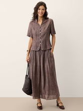 Load image into Gallery viewer, Linen Textured Stand Collar Shirt Jacket PHILIPPA

