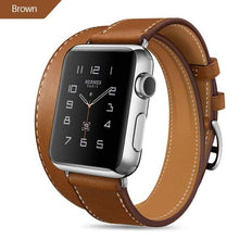 Load image into Gallery viewer, Modern Long Soft Leather Strap Luxury Metal MEn and Women WatchDouble Tour Bracelet Strap for Smart Watch In Luxury Vintage Design
