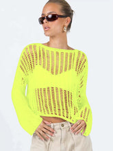 Load image into Gallery viewer, Long Sleeve Hollow Knit Mesh Top for Women - Summer | NCS
