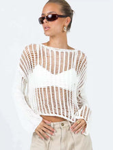 Load image into Gallery viewer, Long Sleeve Hollow Knit Mesh Top for Women - Summer | NCS
