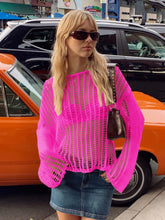 Load image into Gallery viewer, Long Sleeve Hollow Knit Mesh Top for Women - Summer | NCS
