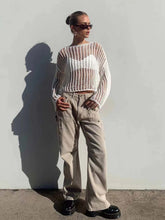 Load image into Gallery viewer, Long Sleeve Hollow Knit Mesh Top for Women - Summer | NCS
