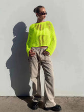Load image into Gallery viewer, Long Sleeve Hollow Knit Mesh Top for Women - Summer | NCS
