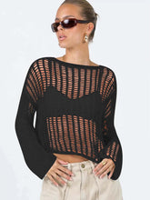 Load image into Gallery viewer, Long Sleeve Hollow Knit Mesh Top for Women - Summer | NCS
