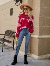 Load image into Gallery viewer, Love Letter Jacquard Simple Plus Size Valentine's Day Sweater | NCS
