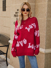 Load image into Gallery viewer, Love Letter Jacquard Simple Plus Size Valentine's Day Sweater | NCS
