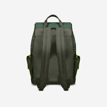 Load image into Gallery viewer, Luxury Vegan Backpack TARTAN GREEN EDGE – BYMANYC ® New York
