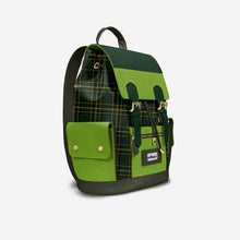 Load image into Gallery viewer, Luxury Vegan Backpack TARTAN GREEN EDGE – BYMANYC ® New York
