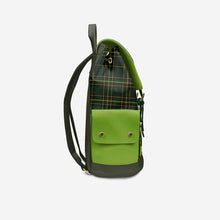 Load image into Gallery viewer, Luxury Vegan Backpack TARTAN GREEN EDGE – BYMANYC ® New York
