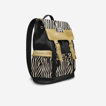 Load image into Gallery viewer, Luxury Vegan Backpack ZEBRA GOLD EDGE – BYMANYC ® New York
