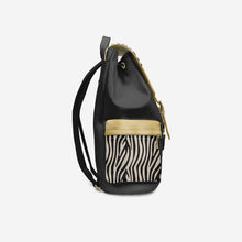 Load image into Gallery viewer, Luxury Vegan Backpack ZEBRA GOLD EDGE – BYMANYC ® New York
