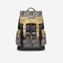 Load image into Gallery viewer, Luxury Vegan Backpack ZEBRA GOLD EDGE – BYMANYC ® New York
