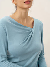 Load image into Gallery viewer, Wool Lyocell Twisted V-Neck Ruched Top NATALIE

