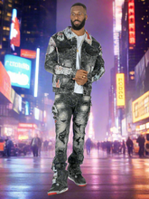 Load image into Gallery viewer, M1014 Mohadi Denim Jacket - Black
