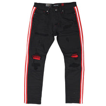 Load image into Gallery viewer, M1769 Makobi Cameo Denim Jeans - Black/Red
