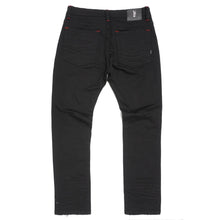 Load image into Gallery viewer, M1773 Makobi Amalfi Denim Jeans W/ Underlay - Black Red
