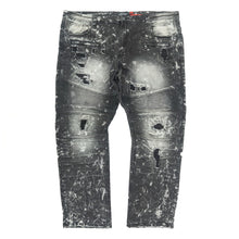 Load image into Gallery viewer, M1779 Makobi Biker Jeans with Rip Damages  - Black
