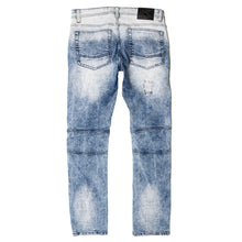 Load image into Gallery viewer, M1786 Makobi Prado Biker Jeans with Rip &amp; Repair - Dark Wash
