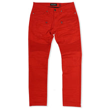 Load image into Gallery viewer, M1786 Makobi Prado Biker Jeans with Rip &amp; Repair - Red
